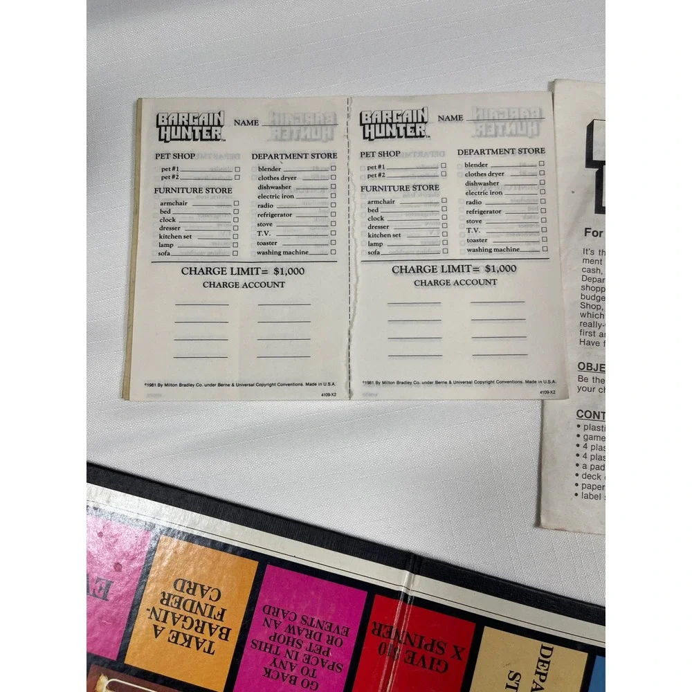 Bargain Hunter Board Game Vintage 1970s Milton Bradley appears to be complete‎